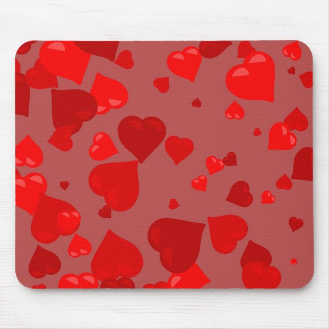 Tapis De Souris Coeurs rouges (Devant)
