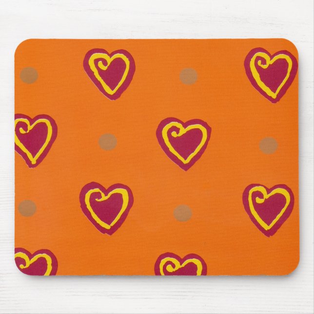 Tapis De Souris Coeurs rouges (Devant)