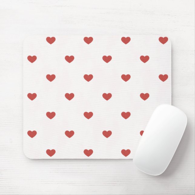 Tapis De Souris Cœurs Rouges (Avec souris)