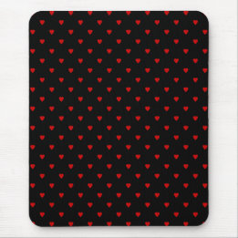 Tapis De Souris Coeurs rouges et noirs. Modèle
