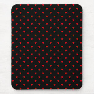 Tapis De Souris Coeurs rouges et noirs. Modèle