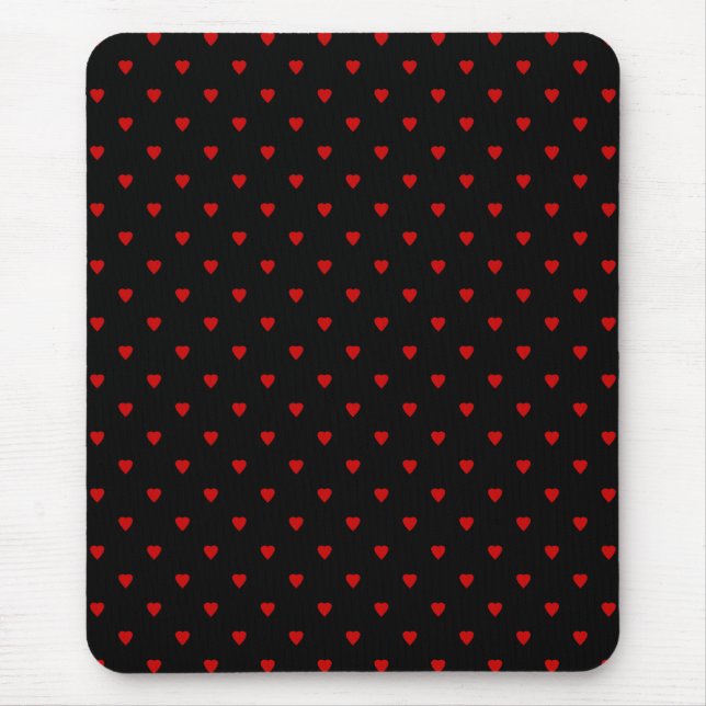Tapis De Souris Coeurs rouges et noirs. Modèle (Devant)