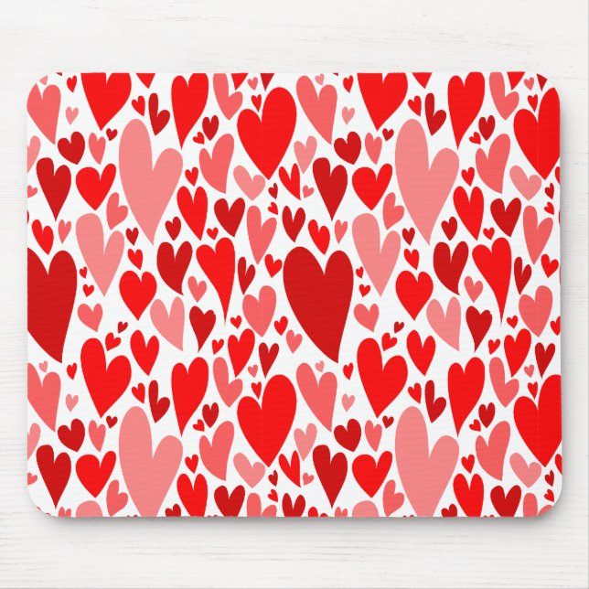 Tapis De Souris Coeurs rouges super et romantiques Saint-Valentin (Devant)