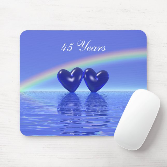 Tapis De Souris Coeurs saphirs du 45e anniversaire (Avec souris)