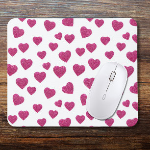 Tapis De Souris Cœurs scintillants roses tendance pour la Saint-Va