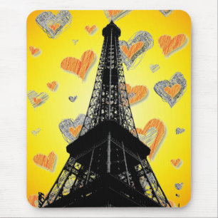 Tapis De Souris Coeurs tour Eifel Mousepad