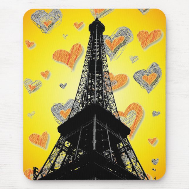 Tapis De Souris Coeurs tour Eifel Mousepad (Devant)