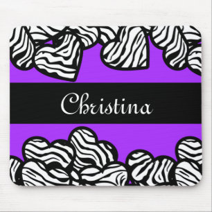 Tapis De Souris Coeurs zèbres mousepad