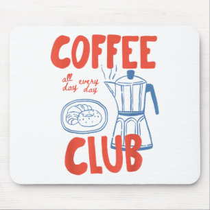 Tapis De Souris Coffee Club Retro Coffee Graphic Pour Amateur De C
