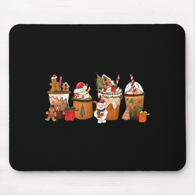 Tapis De Souris Coffee Hot Cocoa Merry Christmas Xmas Family Pajam (Devant)