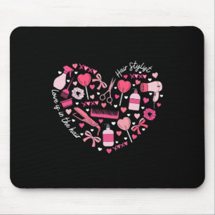 Tapis De Souris Coiffeur Saint-Valentin Cœur Cosmétique Coiffeuse