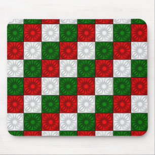 Tapis De Souris Coins plissés-Rouge-Blanc-Vert-SOURIS