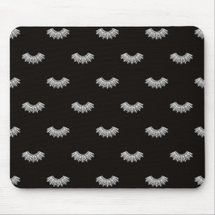 Tapis De Souris Col vintage minimaliste noir et blanc dissident