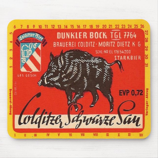 Tapis De Souris Colditzer Schwarze Sau (Devant)