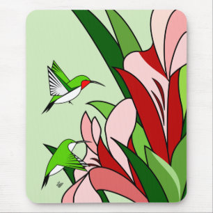 Tapis De Souris Colibri et Fleur