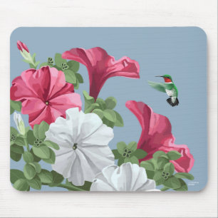 Tapis De Souris Colibri et pétunia Mousepads