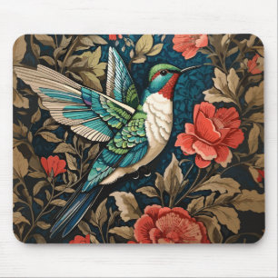 Tapis De Souris Colibri exotique William Morris Inspiré Floral