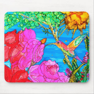 Tapis de souris colibri floral magnifique KHS