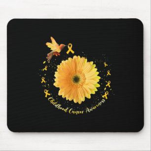 Tapis De Souris Colibri Jaune Tournesol Cancer de l'Enfance Sensib
