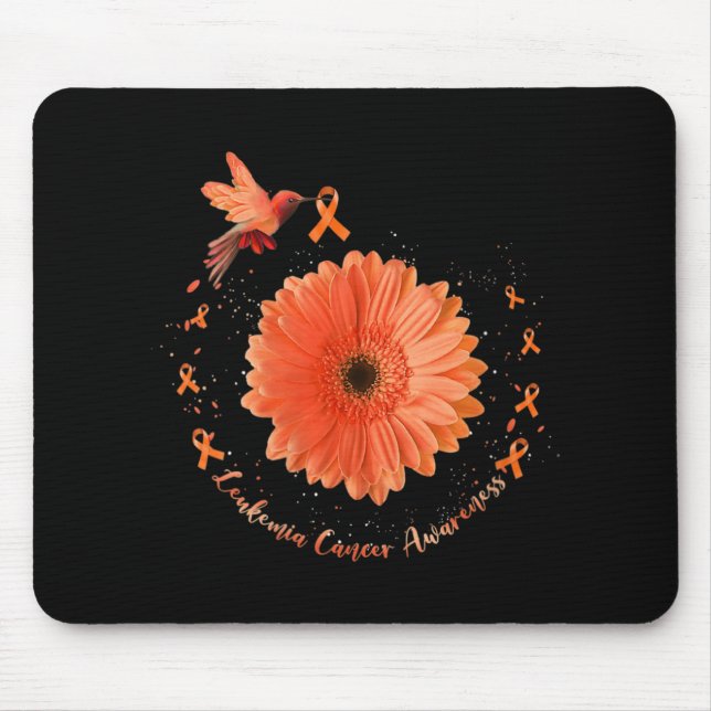 Tapis De Souris Colibri Orange Tournesol Leucémie Cancer Aware (Devant)