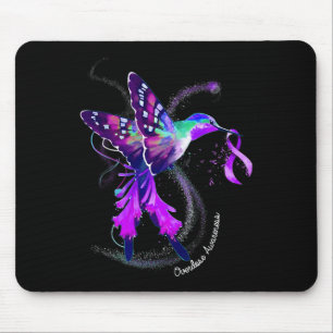 Tapis De Souris Colibri tenant un surdosage du ruban pourpre