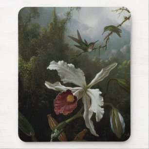 Tapis De Souris Colibris et Orchidée blanche de Martin J. Heade