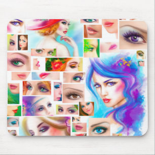 Tapis De Souris Collage abstrait des femmes