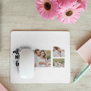 Tapis De Souris Collage Couple Photo & All You Need Is Love Quote
