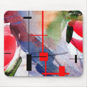 Tapis De Souris collage d'art abstrait, médias mélangés et