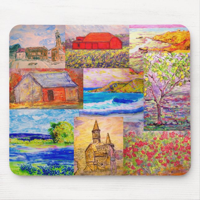 Tapis De Souris collage d'art de bruit de paysage (Devant)
