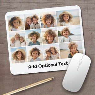 Tapis De Souris Collage de grille de 12 photos - Blanc - Type Mod