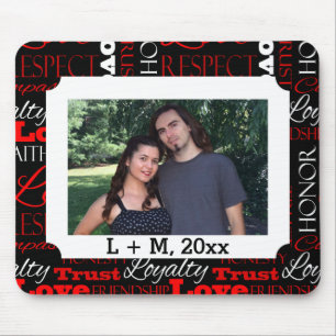 Tapis De Souris Collage de mot de Saint-Valentin de photo