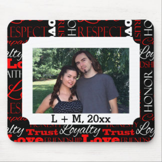 Tapis De Souris Collage de mot de Saint-Valentin de photo