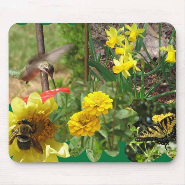 Tapis De Souris Collage de nature en vol (Devant)