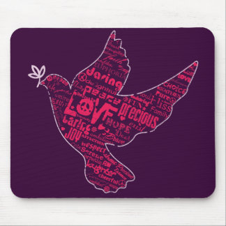 Tapis De Souris Collage de paix de colombe