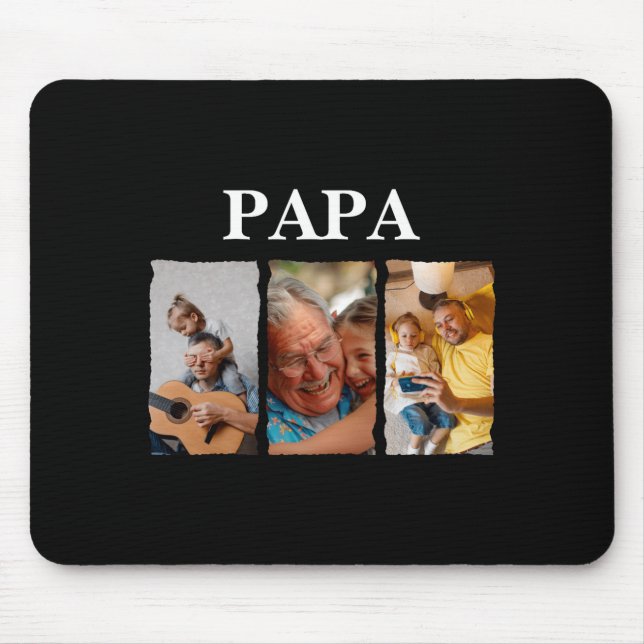 Tapis De Souris Collage de photos cadeau Papa D (Devant)