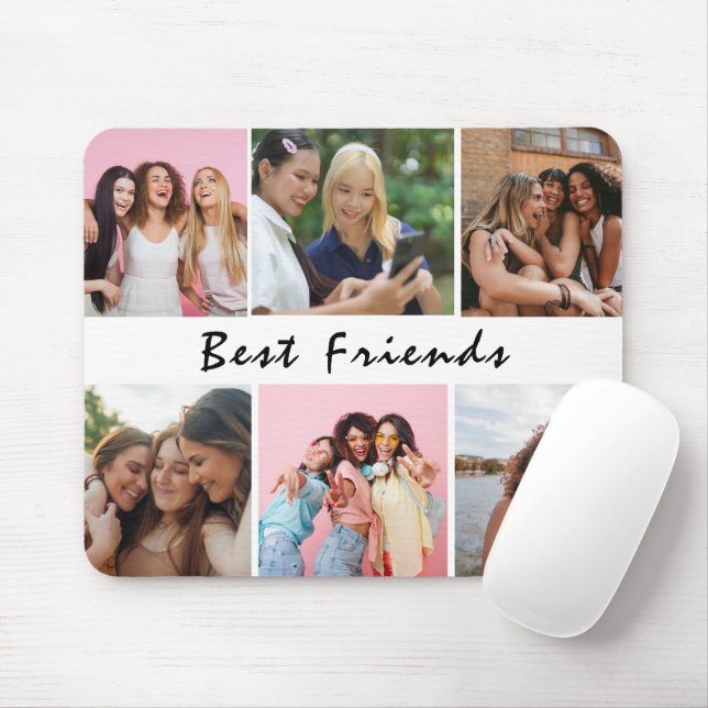 Tapis De Souris Collage de photos d'amis moderne Simple (Avec souris)