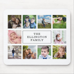Tapis De Souris Collage de photos de famille blanc