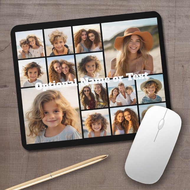 Tapis De Souris Collage de photos Instagram - Jusqu'à 14 photos en (Personalized Mousepad - Add Your Photos and Text)