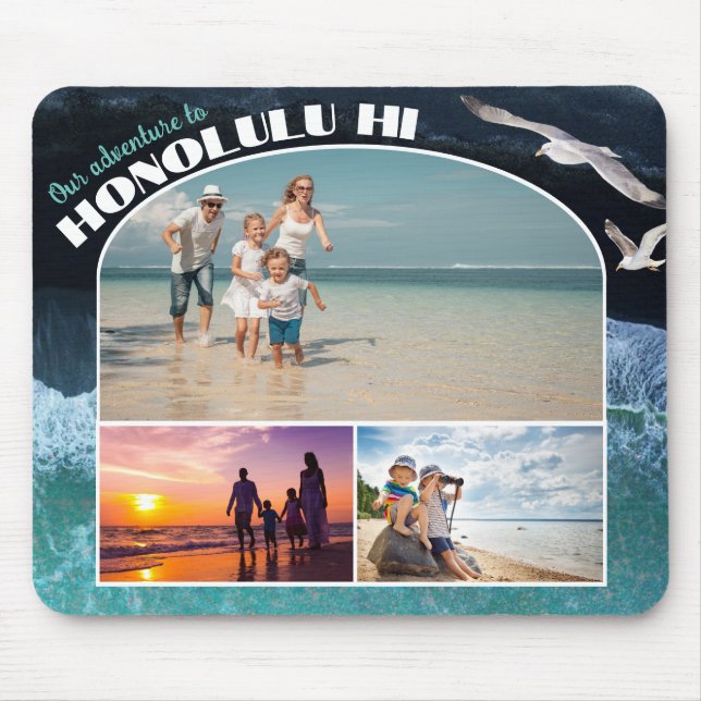 Tapis De Souris Collage de photos | N'IMPORTE QUELLE Destination D (Devant)