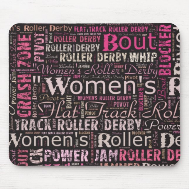 Tapis De Souris Collage des textes de Derby du rouleau des femmes (Devant)