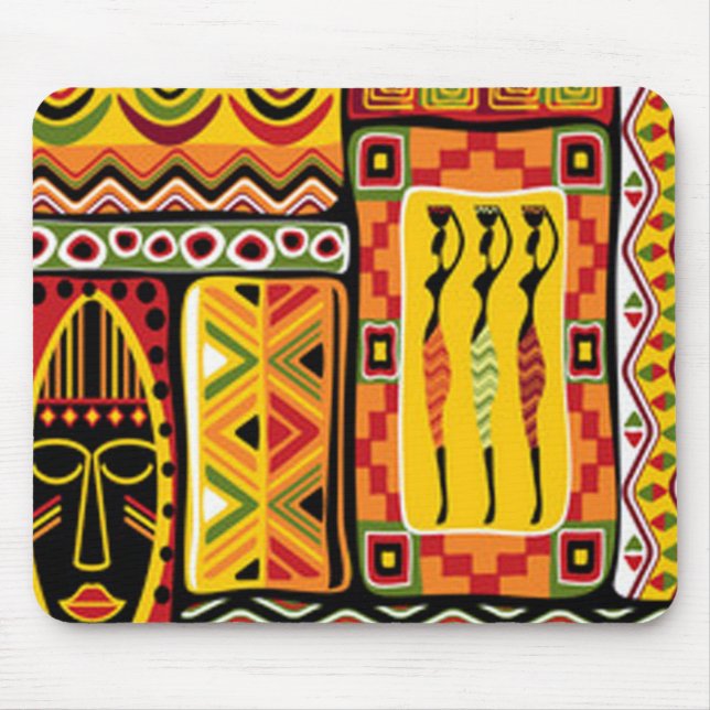 Tapis De Souris Collage d'impression couleur Motif africain (Devant)