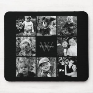 Tapis De Souris Collage et monogramme de photo de famille