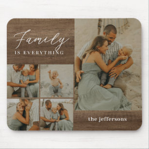 Tapis De Souris Collage familial Rustique moderne personnalisé Mou