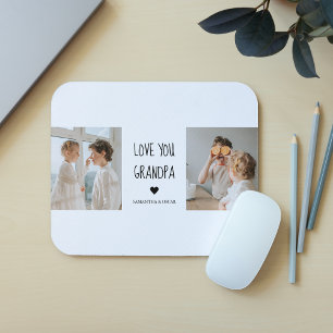 Tapis De Souris Collage moderne Photo Love You Grand-père Meilleur