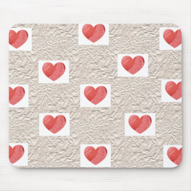 Tapis De Souris Collage Mousepad de coeur (Devant)
