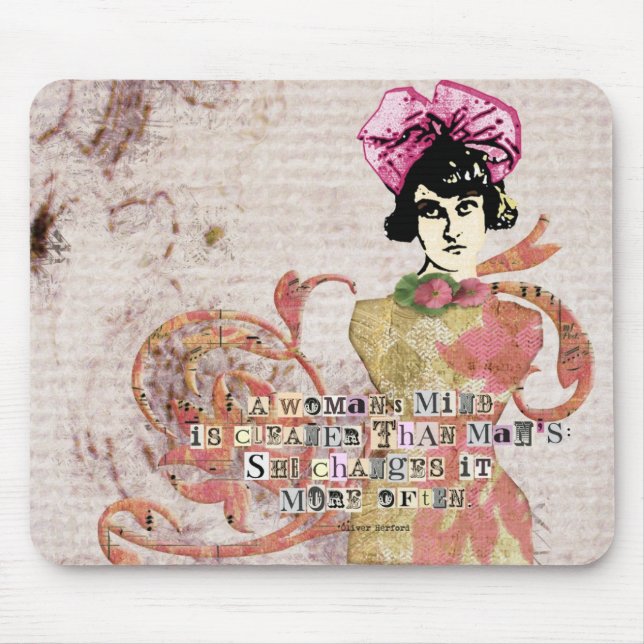 Tapis De Souris Collage numérique pour les femmes (Devant)