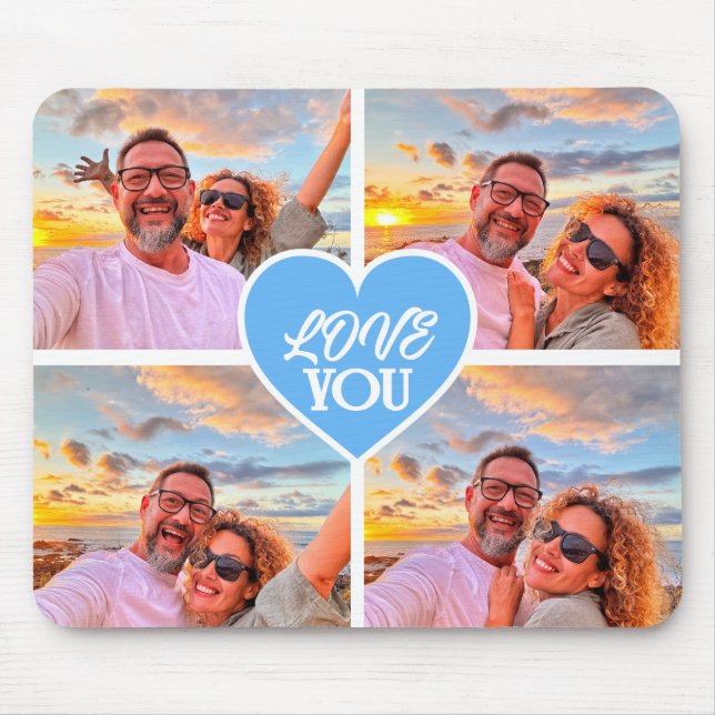 Tapis De Souris Collage personnalisé moderne de 4 modèles photo (Devant)