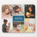 Tapis De Souris Collage photo bleu et blanc pour grand-père<br><div class="desc">6 Photo collage cadeau pour grand-père avec le dicton, vous êtes le meilleur grand-père, et les petits-enfants noms dans un modèle personnalisable sur un arrière - plan bleu avec bordure blanche. Ajoutez vos six photos préférées aux modèles de collage photo pour créer un cadeau personnalisé juste à temps pour la...</div>