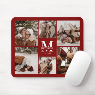 Tapis De Souris Collage photo Bourgogne Cadeau Monogramme personna